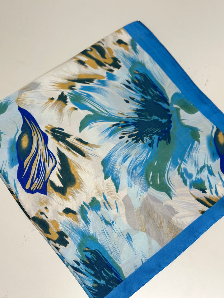 Handbag & Neck Scarf | Blue Floral