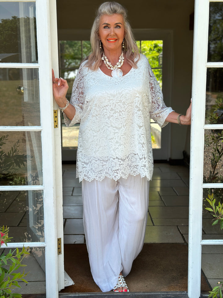 Isabelle Lace Top | White