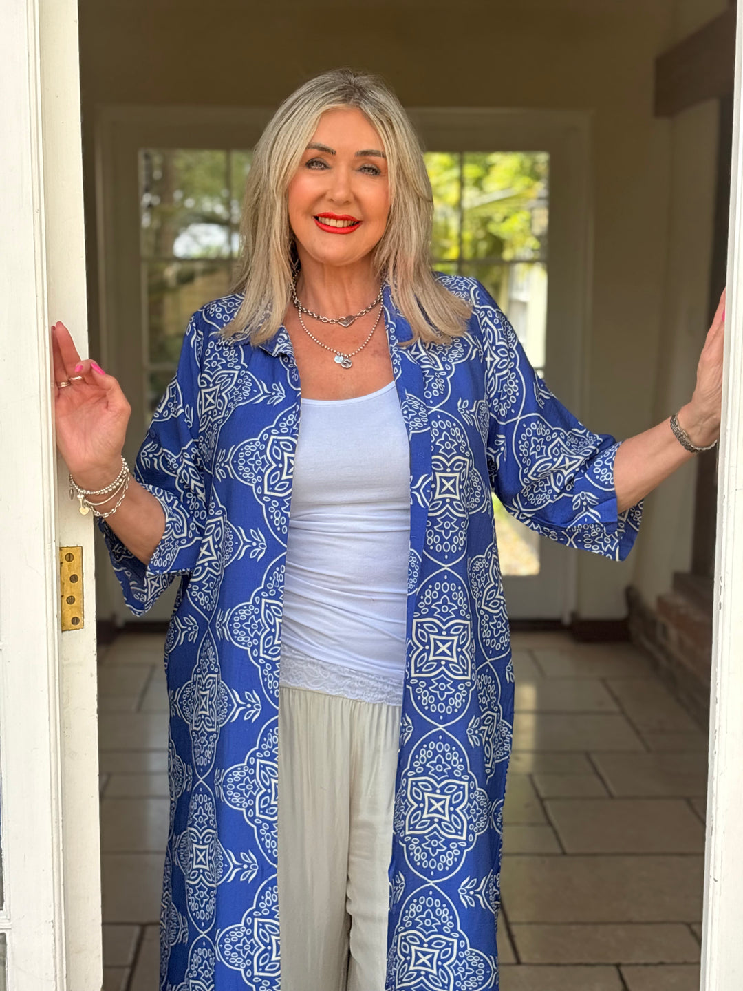 Paisley Print Shirt Dress | Blue