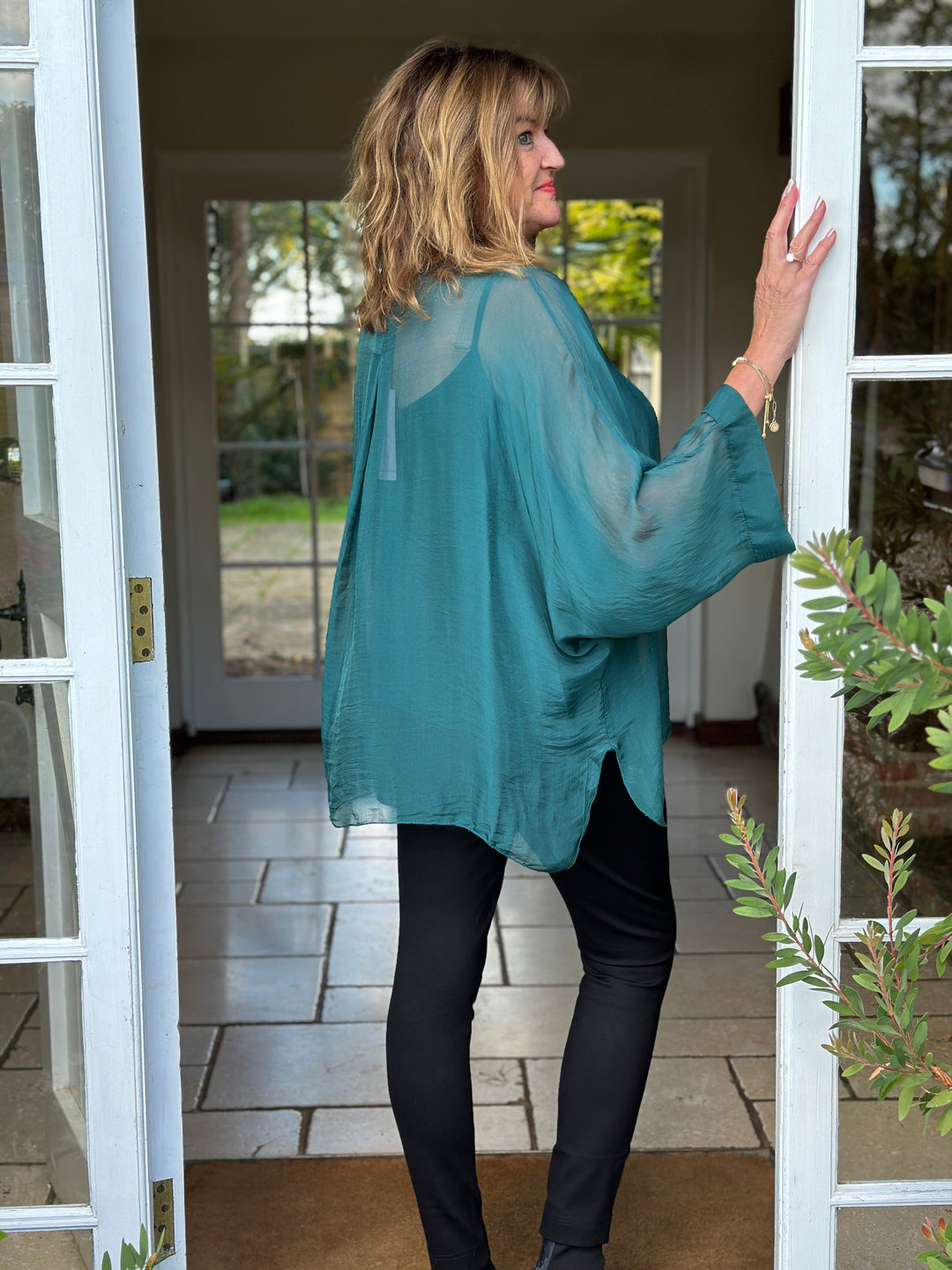 Naomi Silk Blouse | Teal