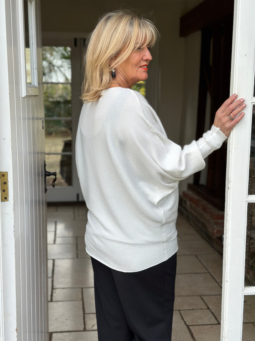 Pearl Heart Batwing Jumper | Ivory