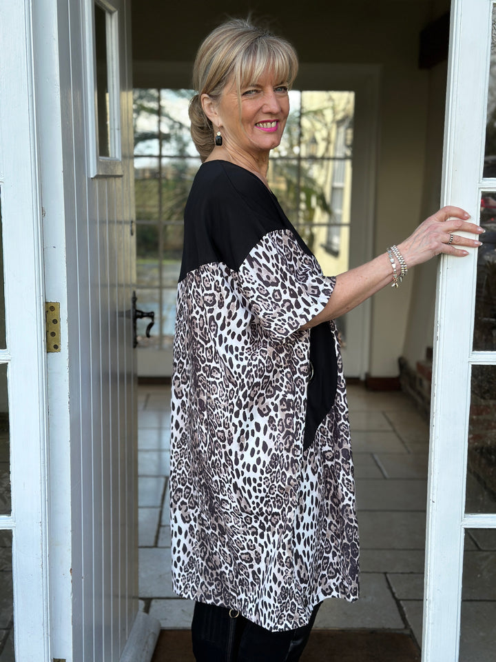 Leopard Mixed Media Jersey Dress | Malissa J - Mandy's Heaven 