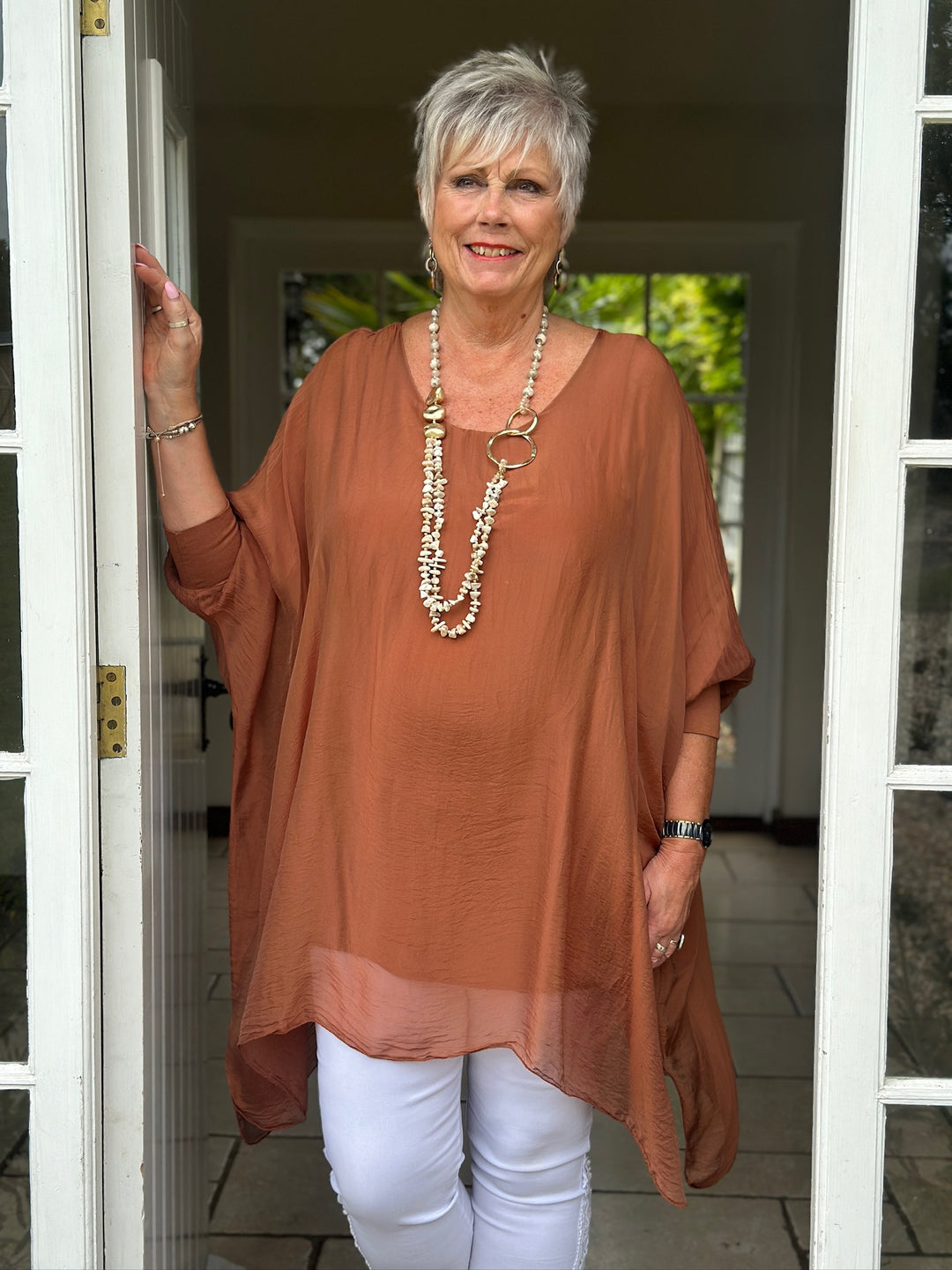 Bella Silk Blouse | Rust