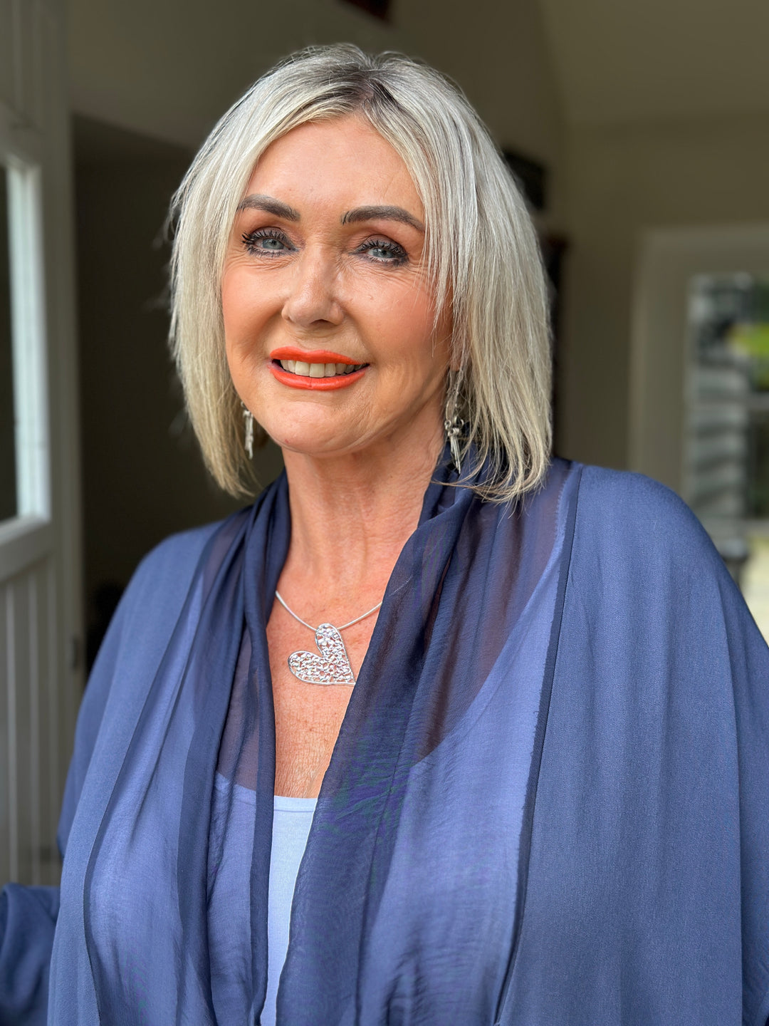 Silk Crossover Tunic | Navy