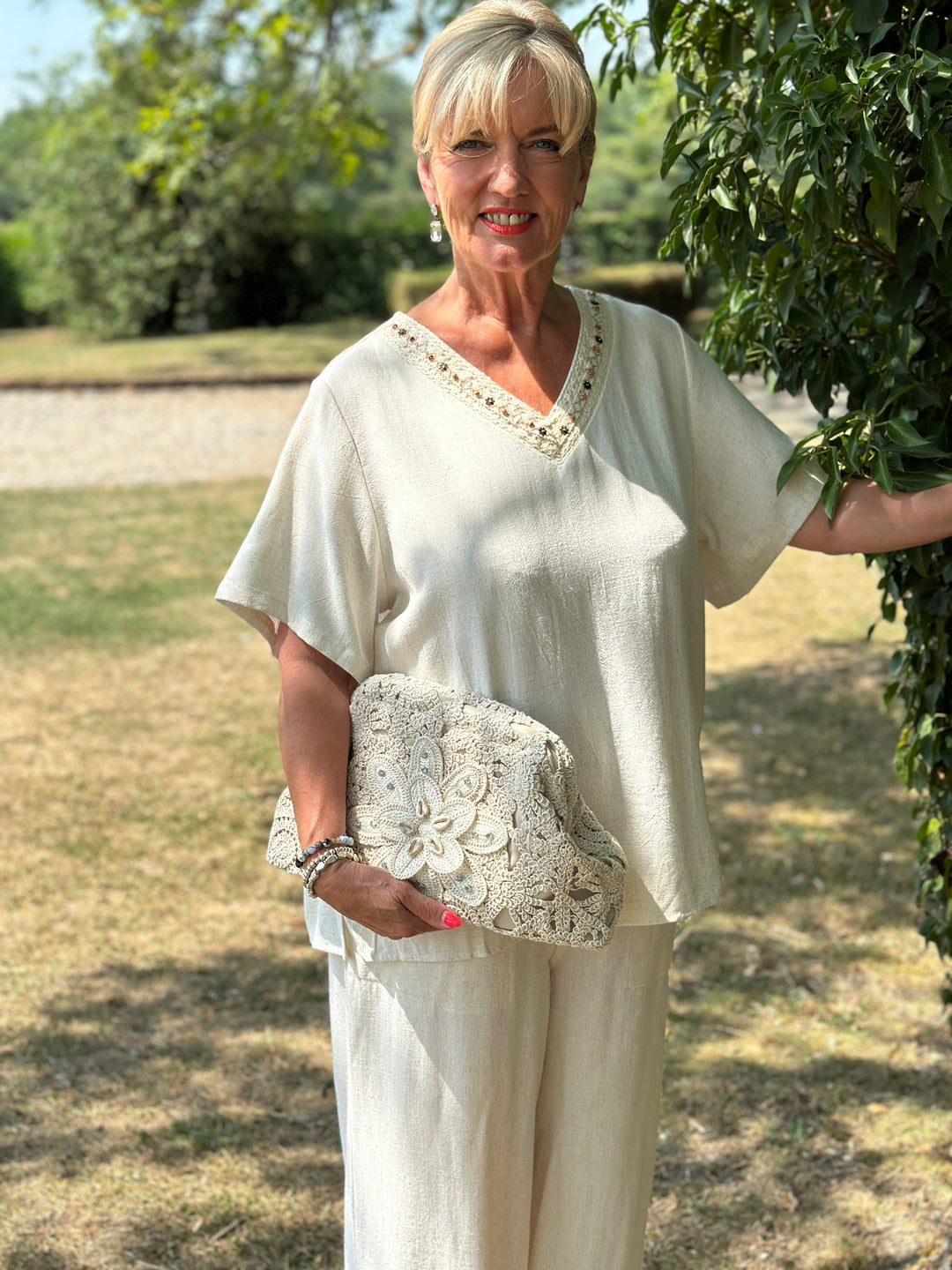 Crochet Shell Clutch Bag | Natural