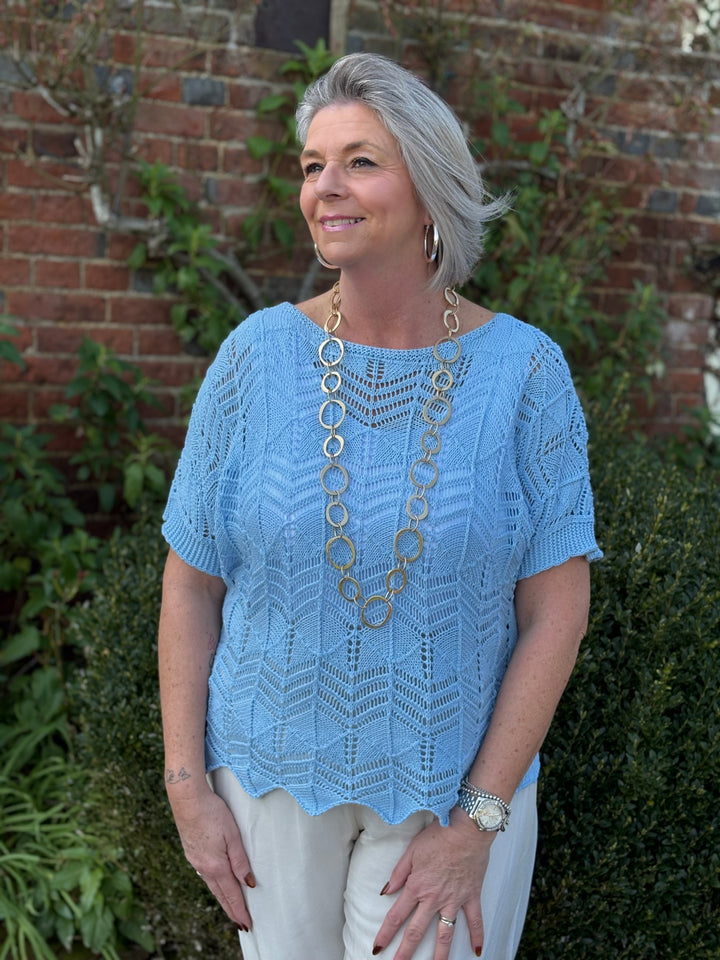 Crochet T-Shirt | Baby Blue