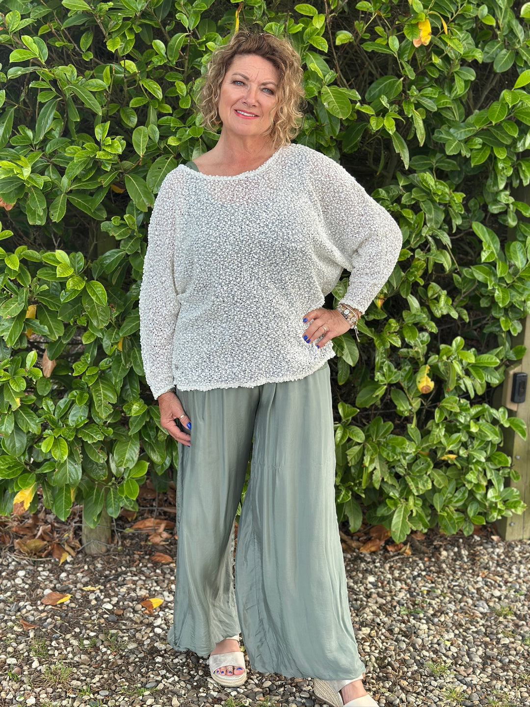 Sequin Elegant Jumper- Malissa J | Cream