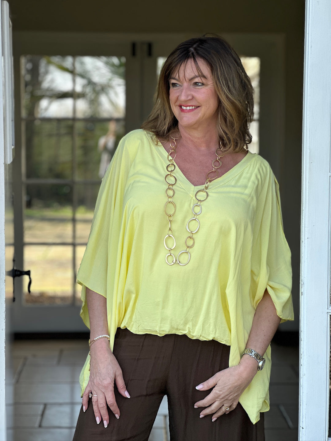 Floaty Cold Shoulder Blouse | Lemon