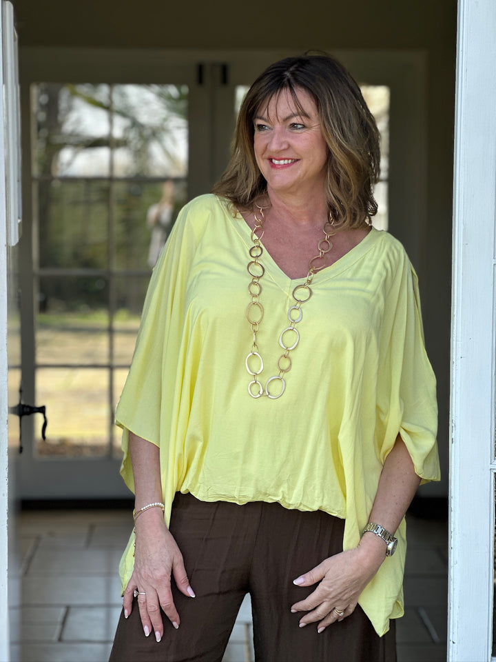 Floaty Cold Shoulder Blouse | Lemon