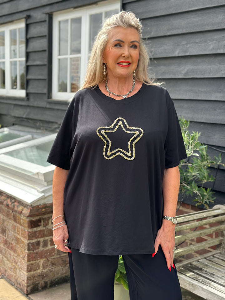 Sparkle Star T-Shirt | Black