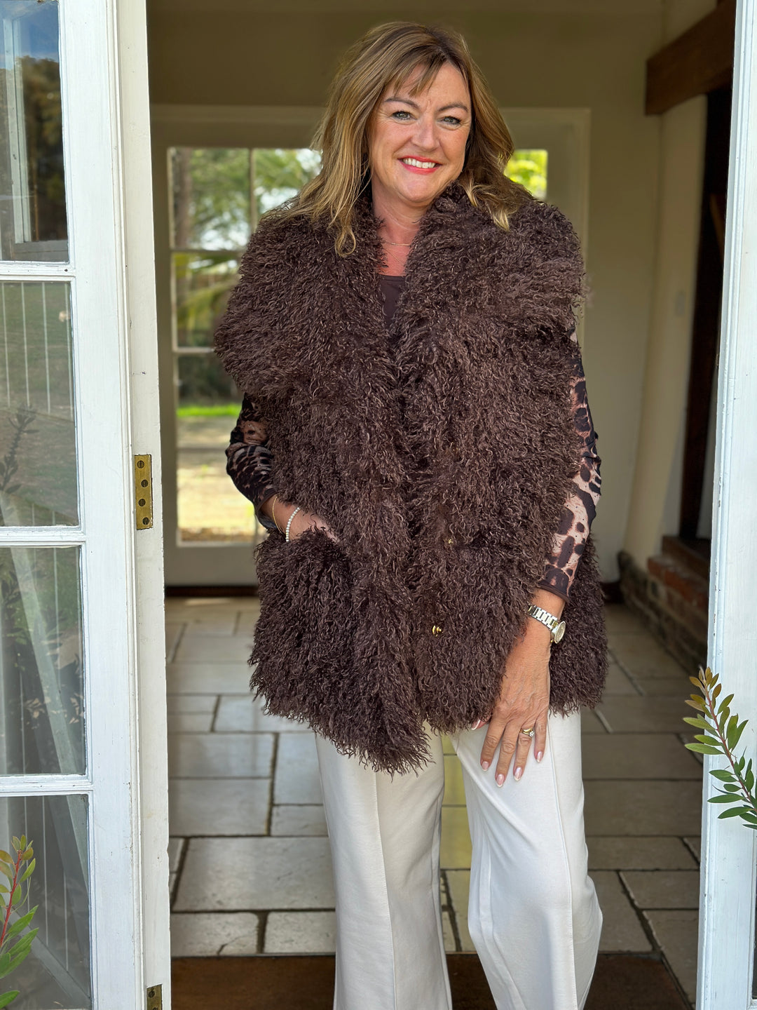 Shaggy Faux Fur Gilet - Malissa J | Chocolate