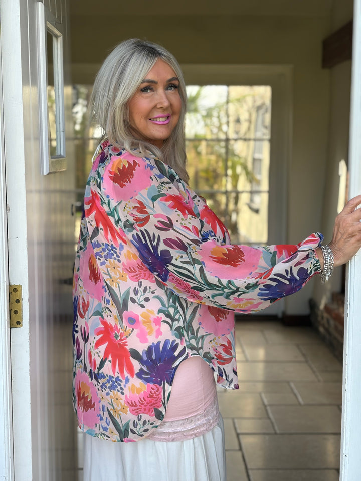 Floral Sheer Blouse - Malissa J | Pink
