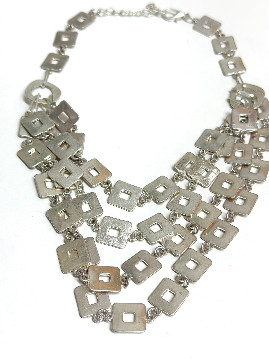 Mini Square Chain Necklace | Silver