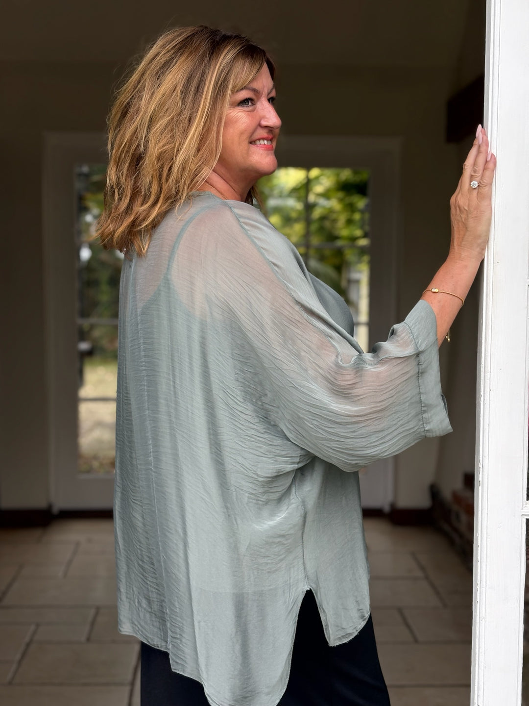 Naomi Silk Blouse | Sage