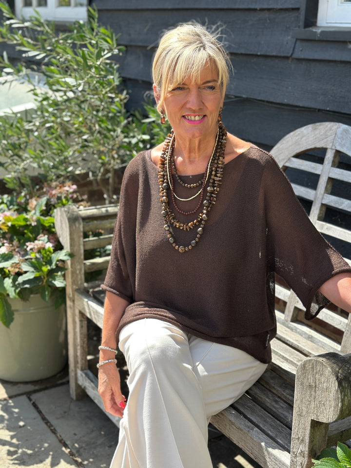 Lightweight Throw Over Top | Chocolate Brown