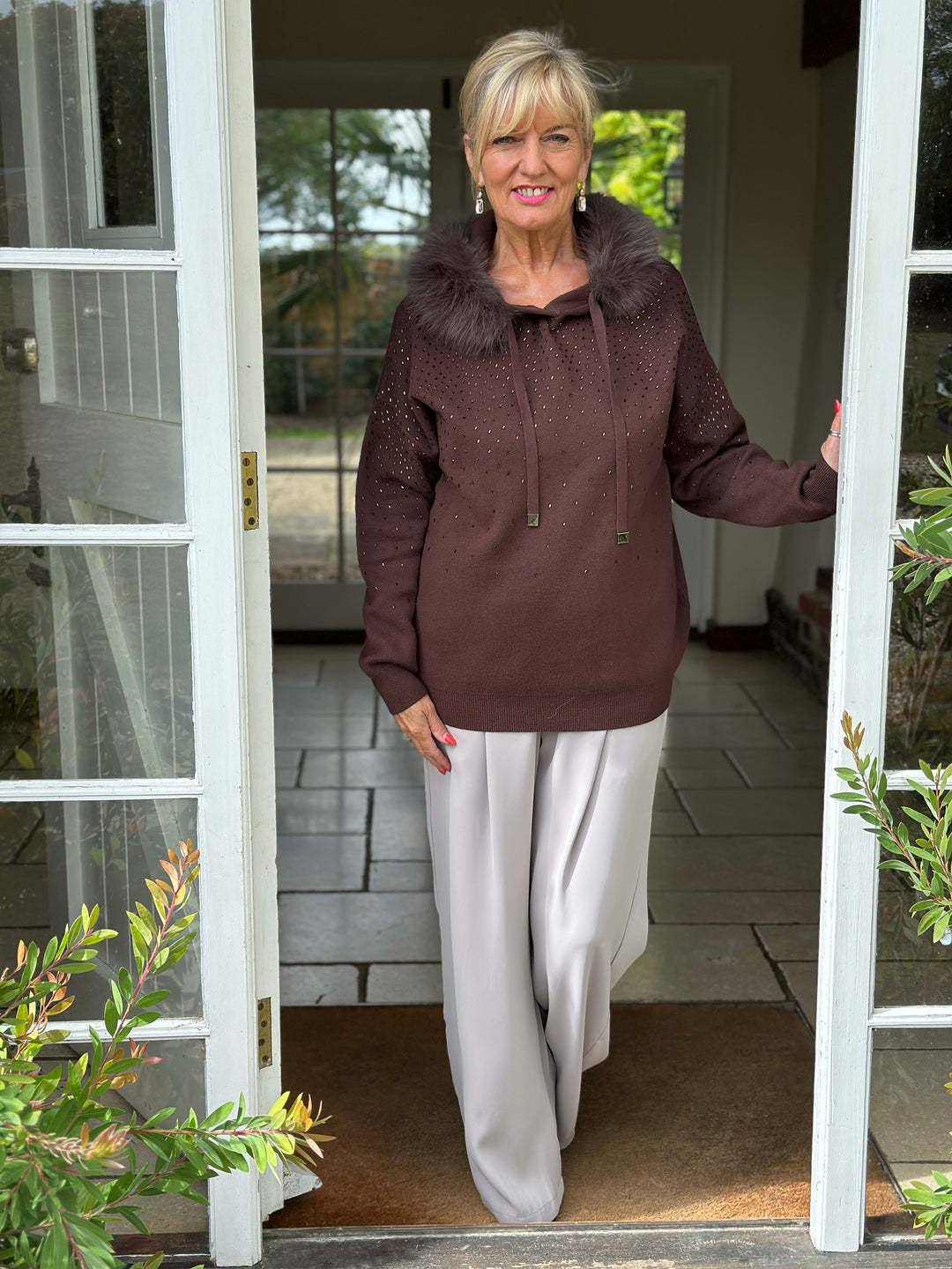 Luxe Hooded Knit - Malissa J | Chocolate Brown