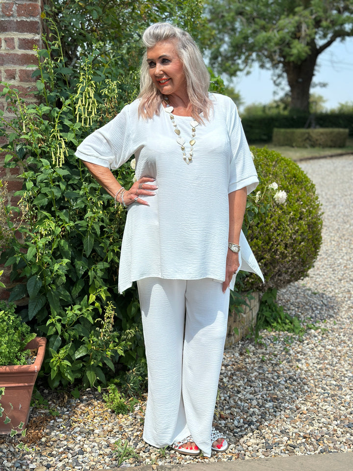 Two-Piece Comfort Co-ord Set | White