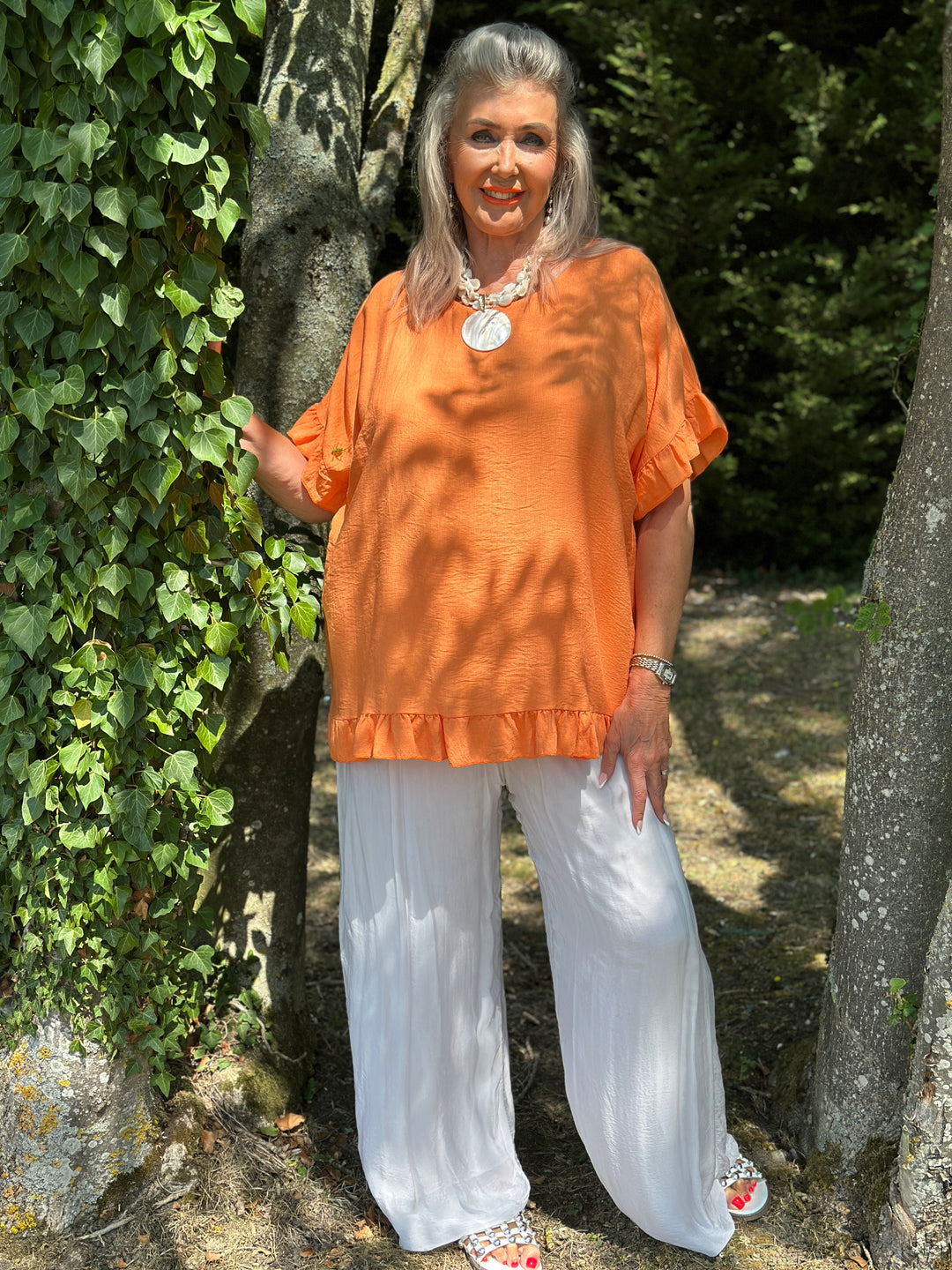 Rosie Ruffle Top | Orange