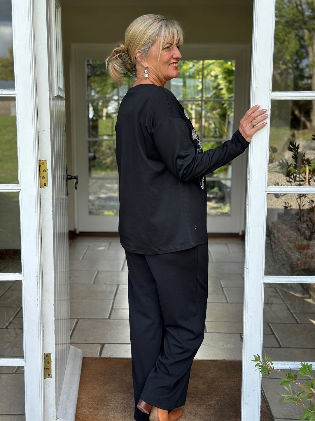 Cotton Shooting Sparkle Star Top - Malissa J | Black