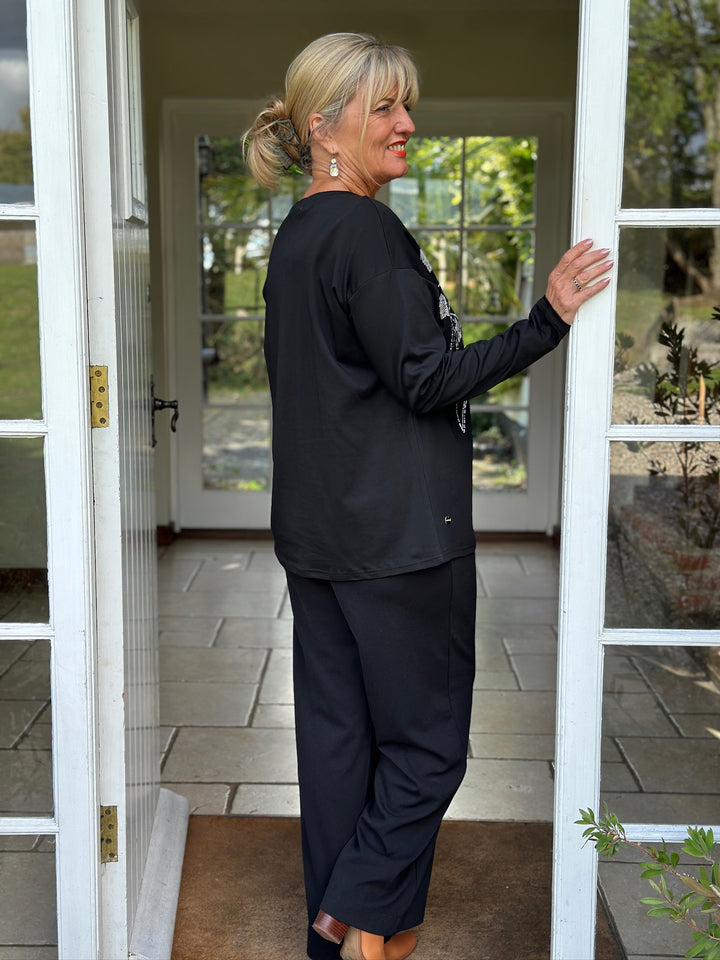 Cotton Shooting Sparkle Star Top - Malissa J | Black