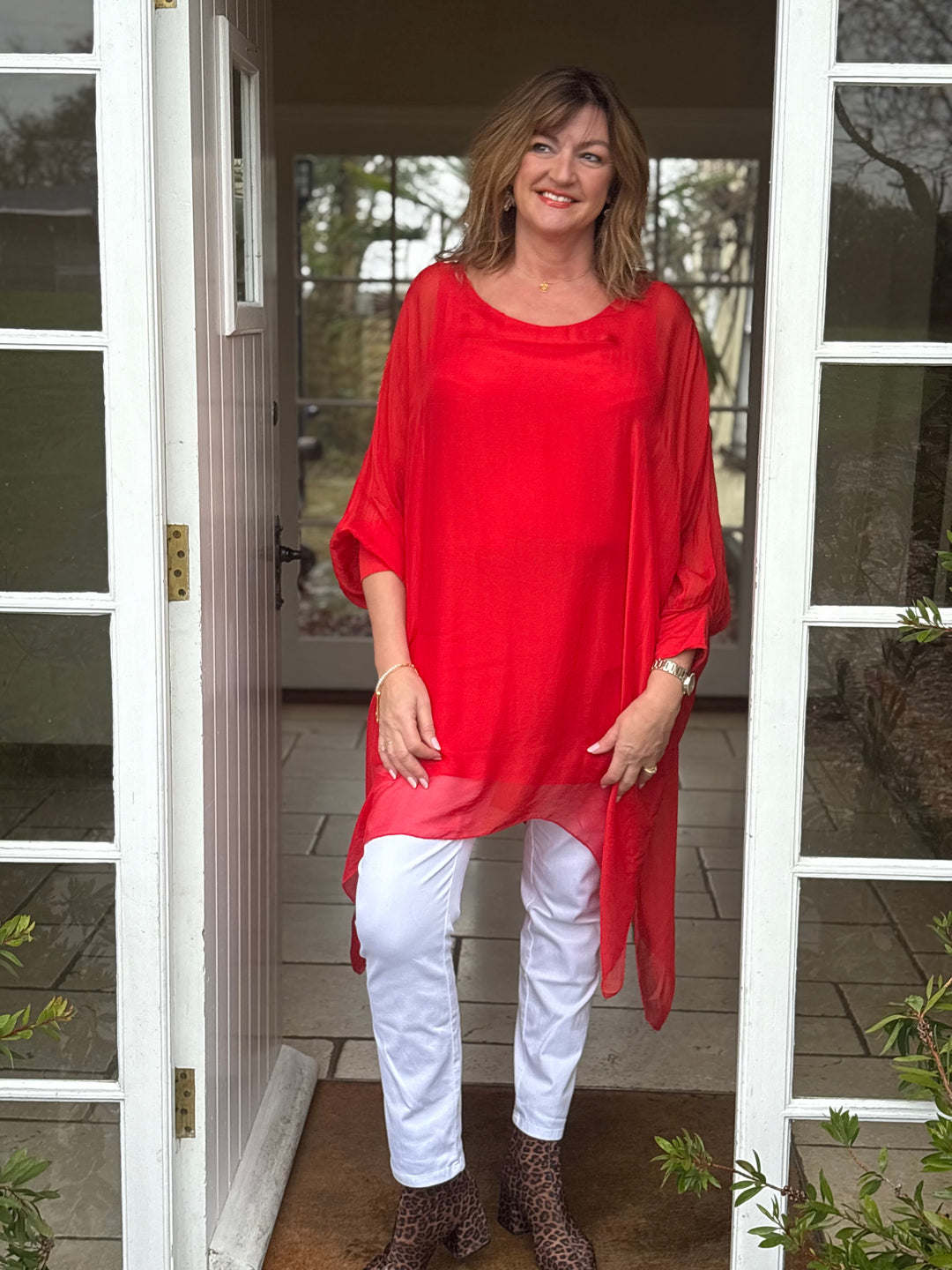 Bella Silk Blouse | Ruby Red