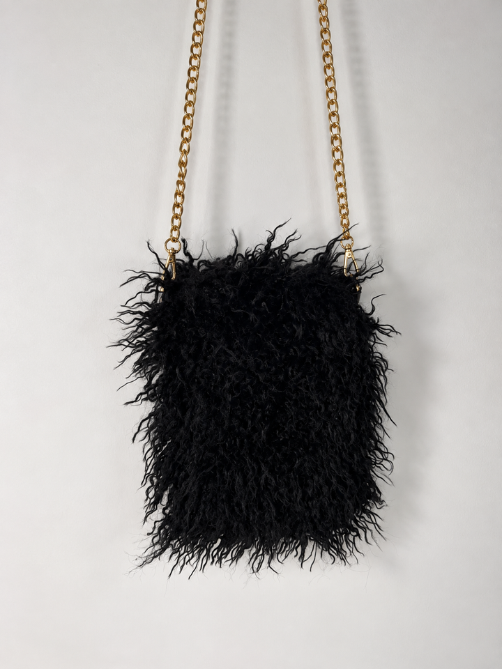 Shaggy Faux Fur Crossbody Bag - Malissa J | Black
