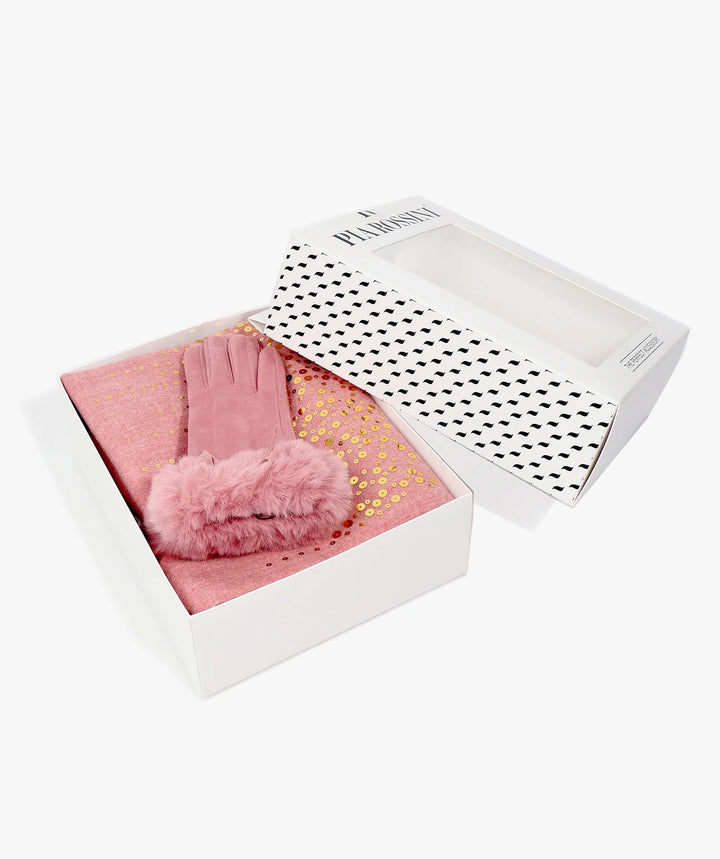 Scarf & Glove Gift Set - Pia Rossini | Blush Pink