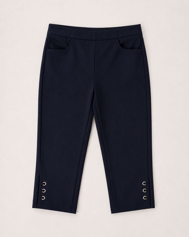 Figure Sculpting Crop Trouser - PINNS - 408C | Dark Navy