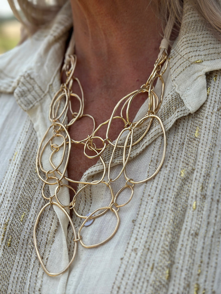 Tangled Circles Statement Necklace