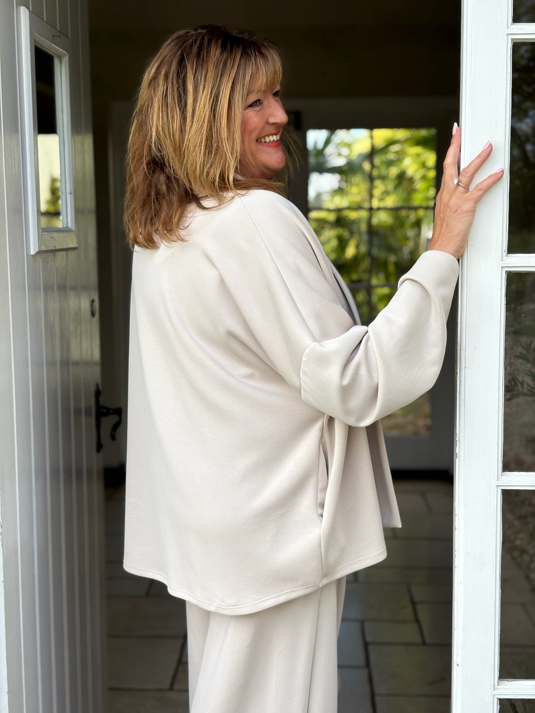 Soft Wide Leg Trouser Co-ord | Cream