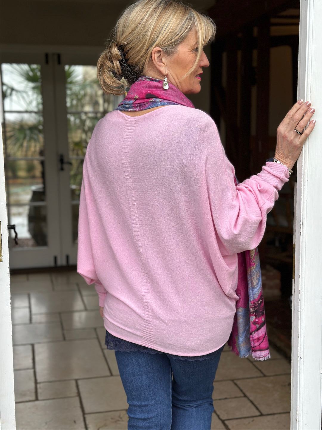 Soft Knit Batwing Top | Baby Pink