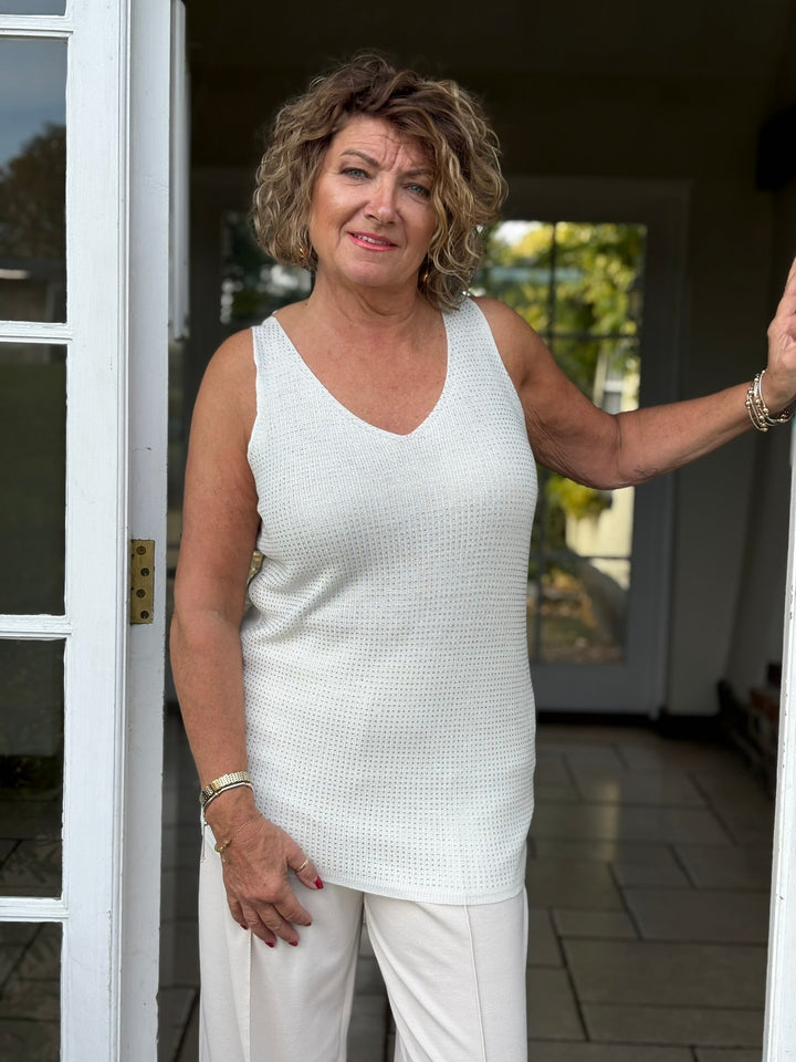 Sparkle Soft Knit Vest - Malissa J | Ivory