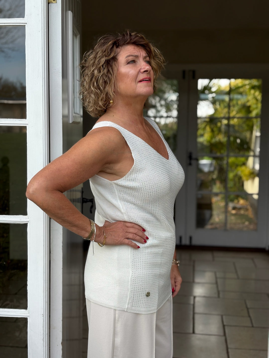 Sparkle Soft Knit Vest - Malissa J | Ivory