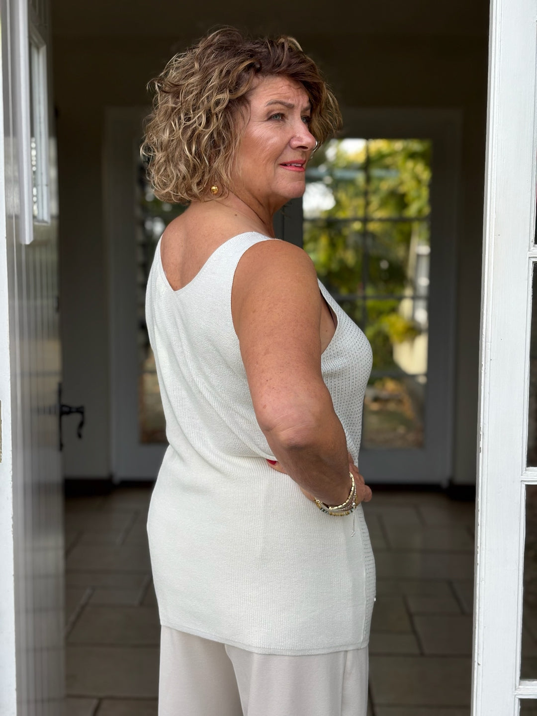 Sparkle Soft Knit Vest - Malissa J | Ivory