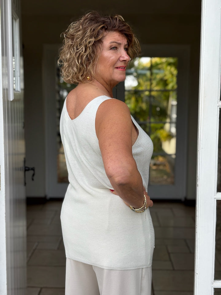 Sparkle Soft Knit Vest - Malissa J | Ivory