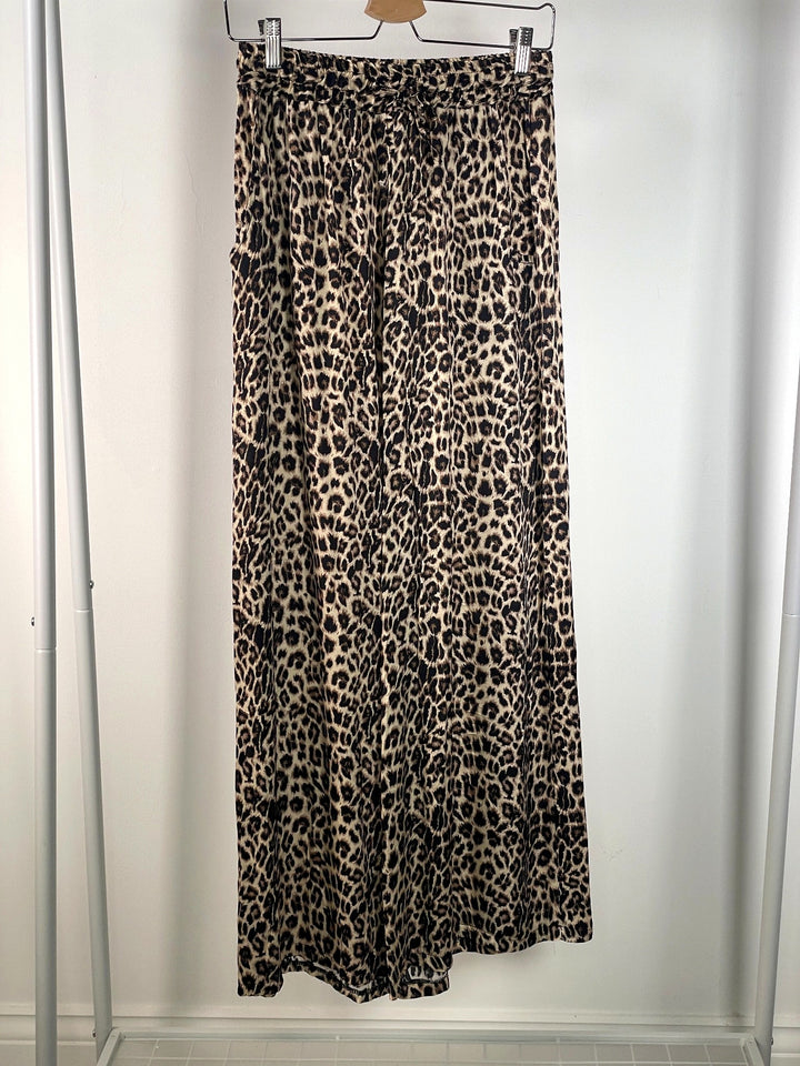 Satin Feel Animal Print Trousers