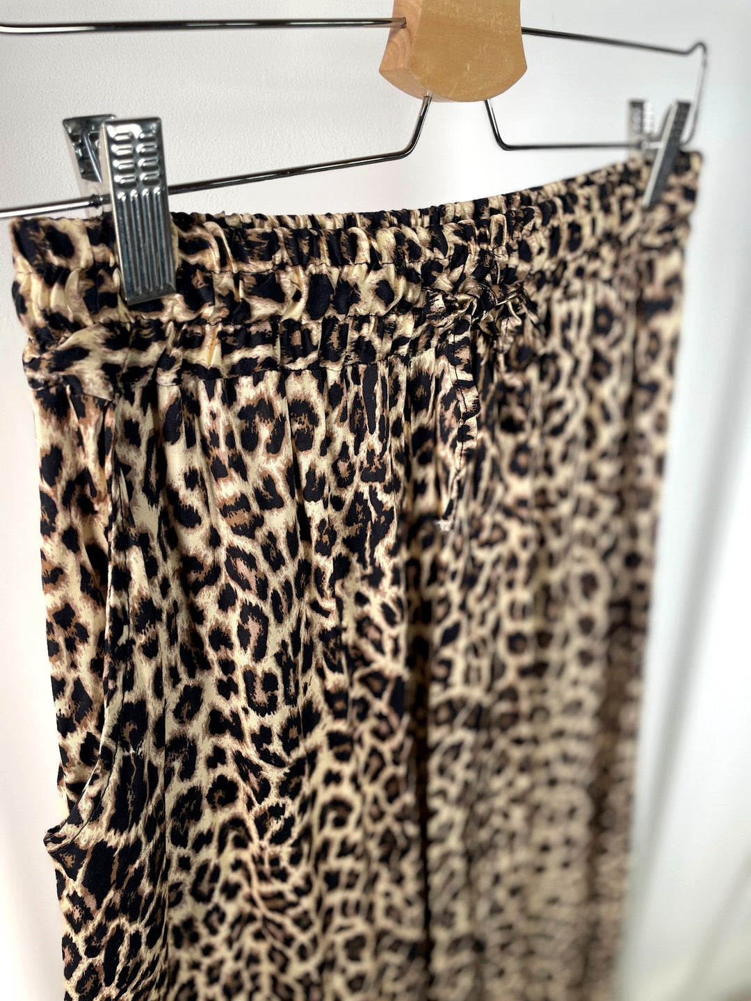Satin Feel Animal Print Trousers