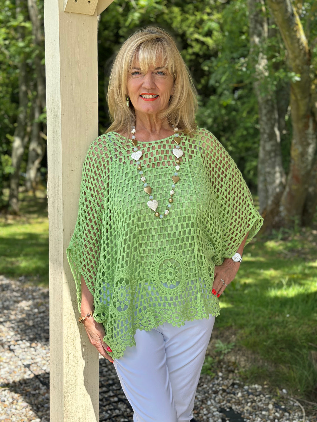Crochet Overlay Top | Lime Green