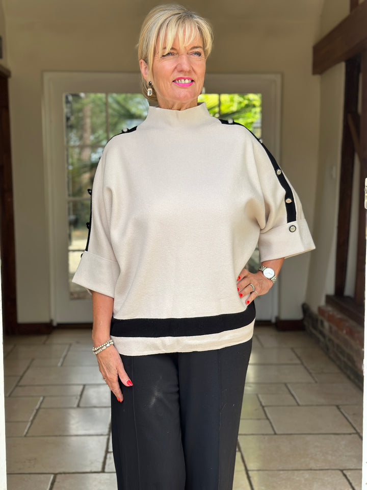 Belgravia Button Jumper | Oatmeal