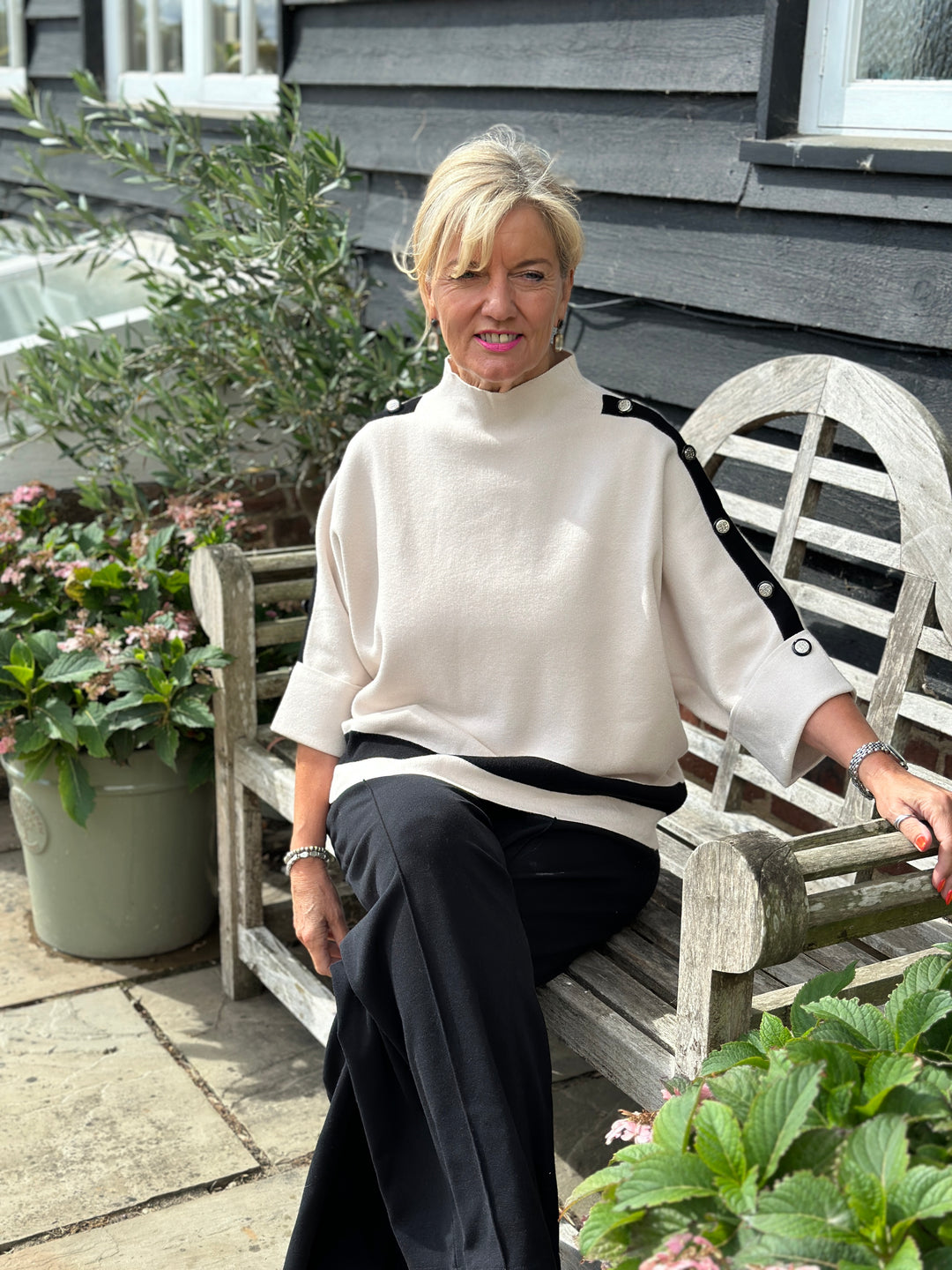 Belgravia Button Jumper | Oatmeal