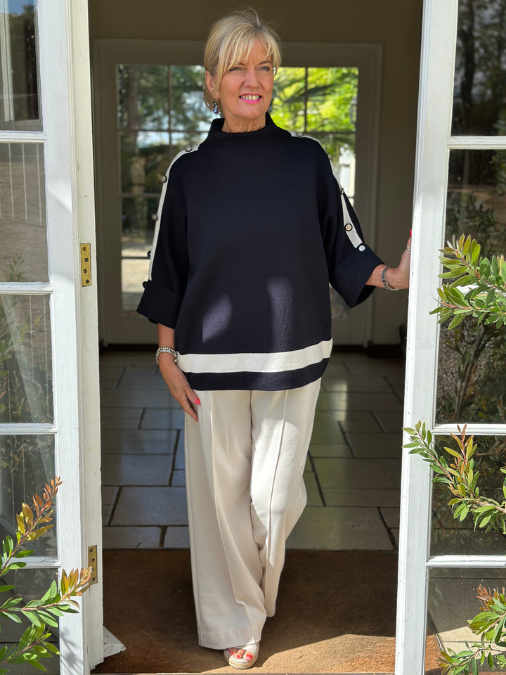 Belgravia Button Jumper | Navy