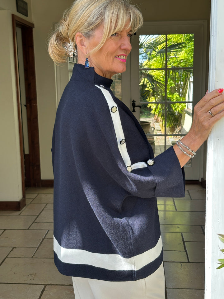 Belgravia Button Jumper | Navy