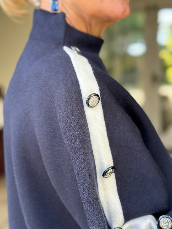 Belgravia Button Jumper | Navy