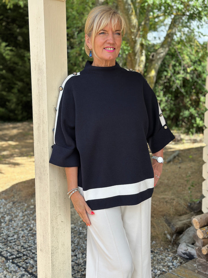 Belgravia Button Jumper | Navy