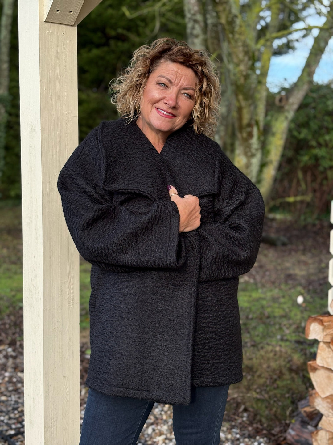 Aviator Style Jacket | Black