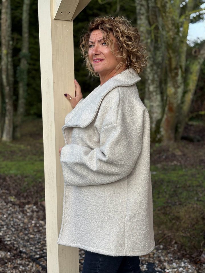 Aviator Style Jacket | Cream