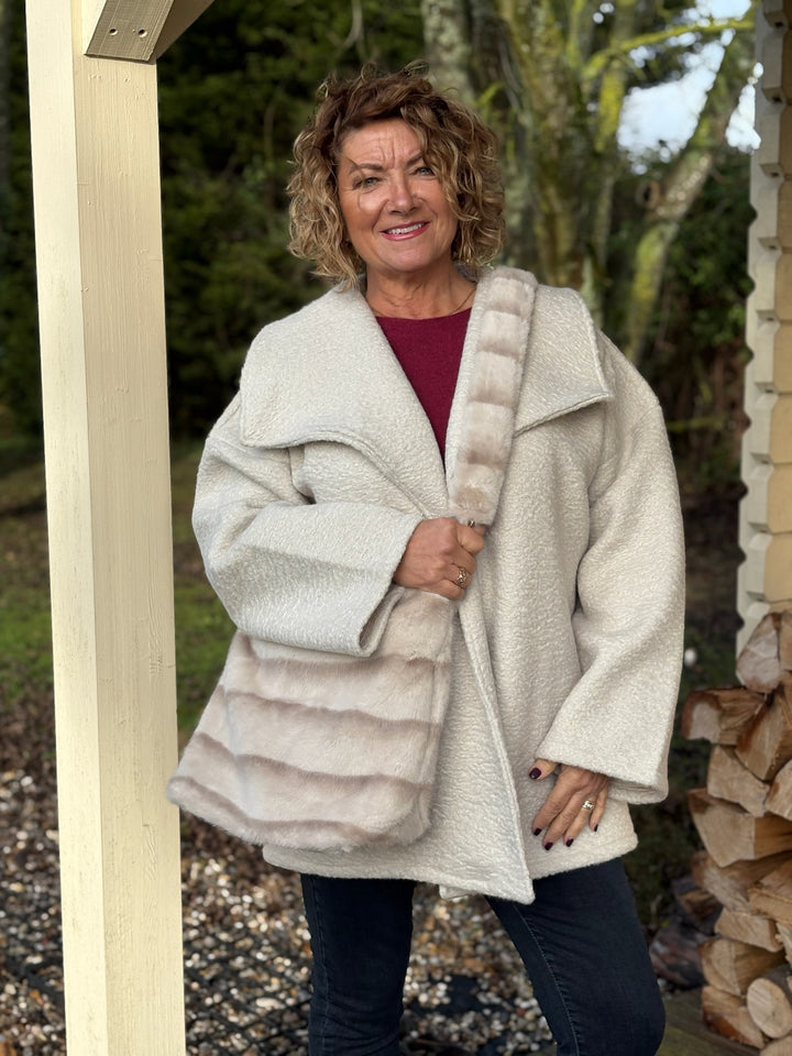 Faux Fur Shoulder Bag - Malissa J | Cream