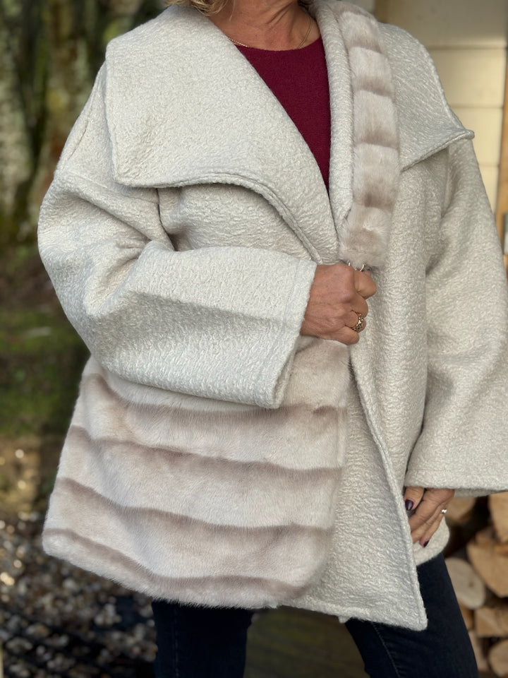 Faux Fur Shoulder Bag - Malissa J | Cream