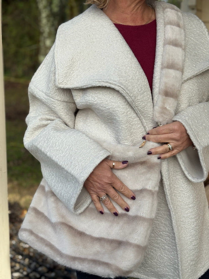 Faux Fur Shoulder Bag - Malissa J | Cream