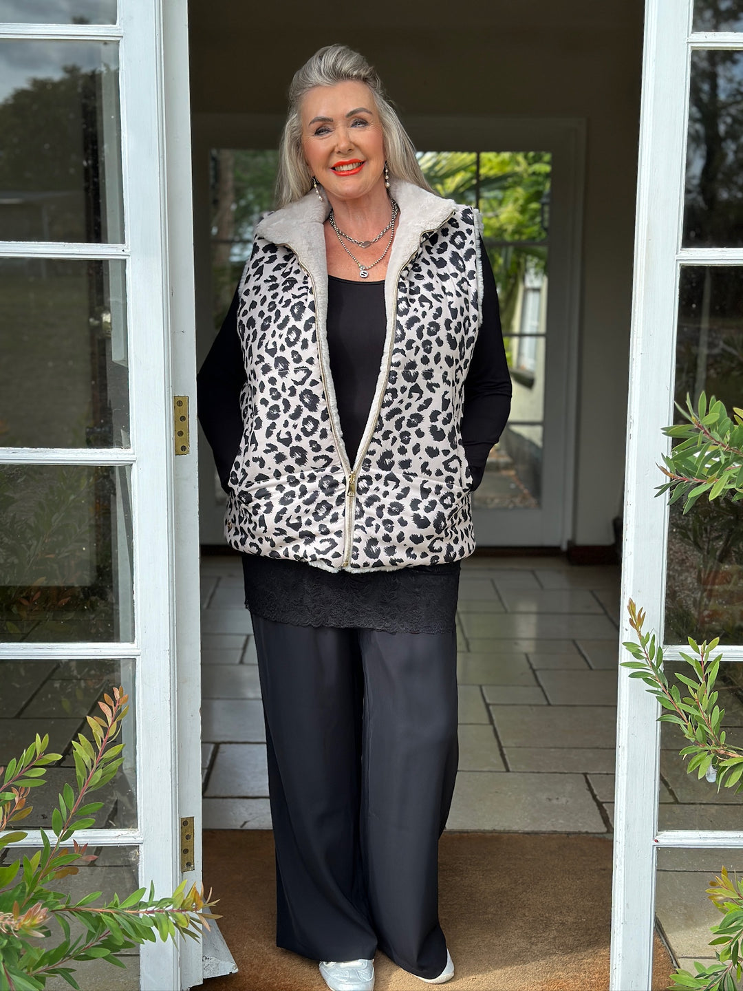 Animal Print Reversible Gilet - Malissa J | Leopard